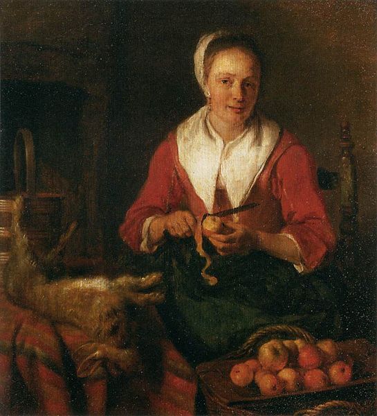 Gabriel Metsu Woman Peeling an Apple